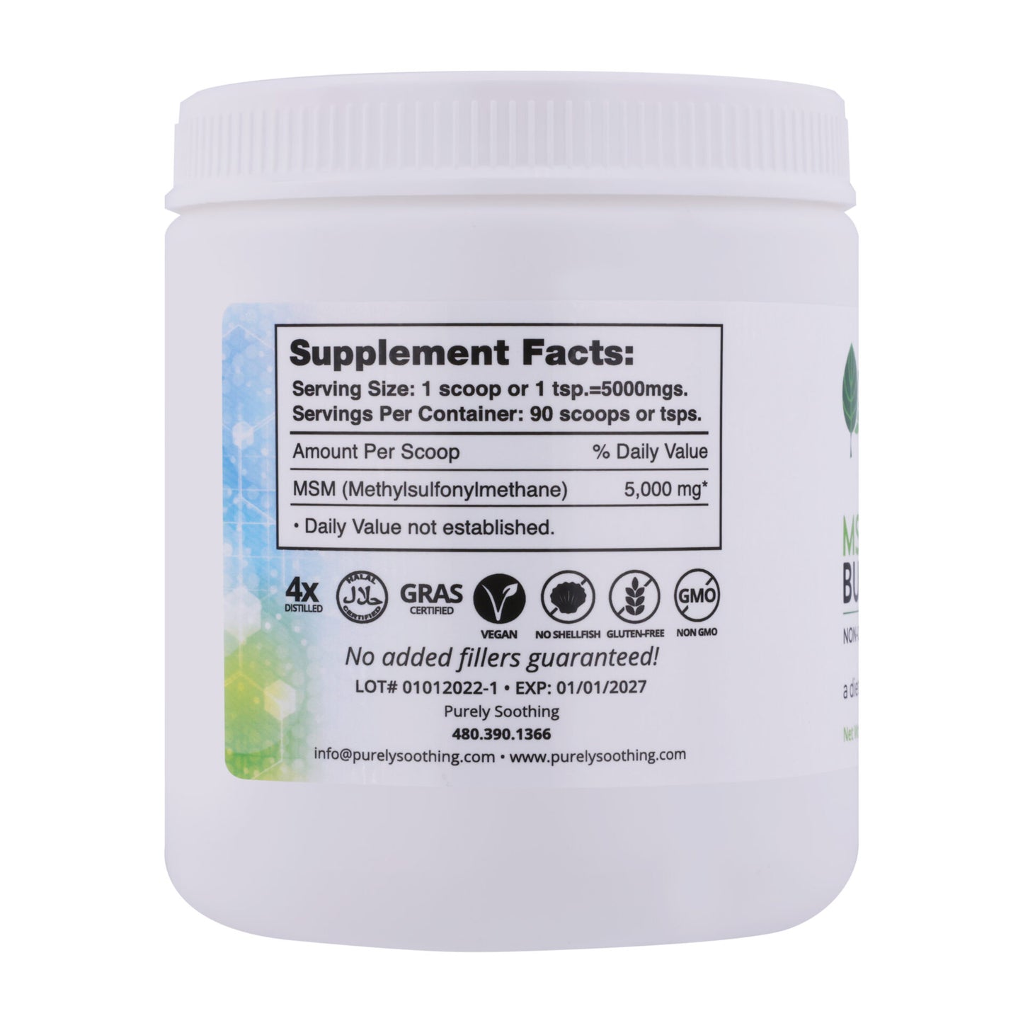 MSM BULK FLAKE 16 oz - By using “OptiMSM” as our only MSM, the purity of the product allows us to now manufacture products that are Self-Preserving/Preservative-Free!