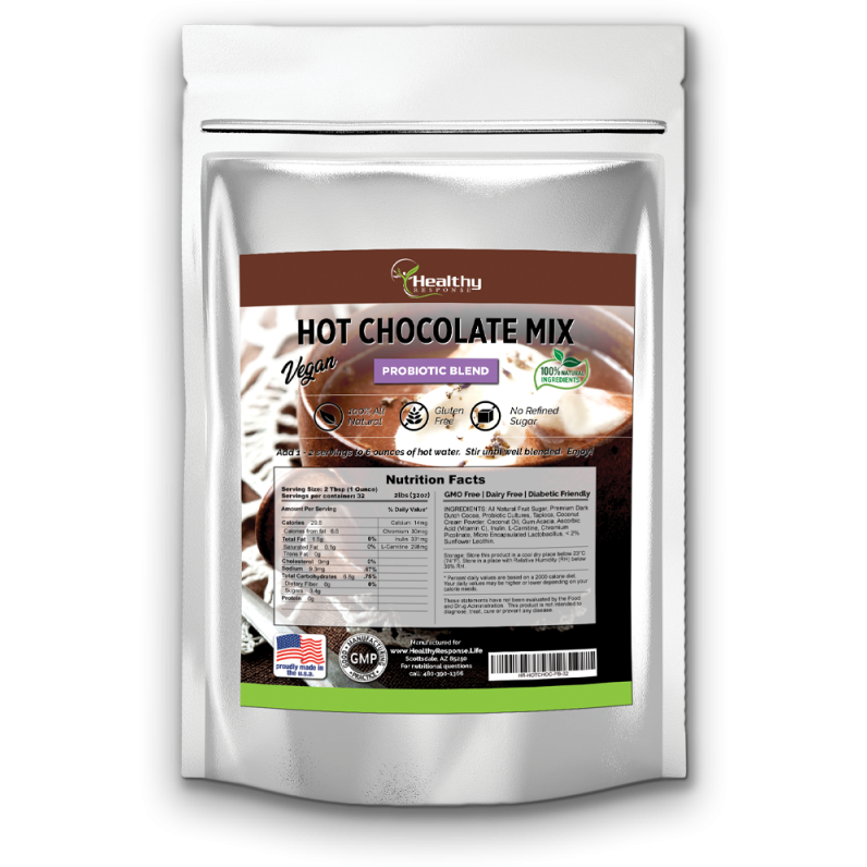 Vegan All Natural Probiotic Dark Hot Chocolate Mix